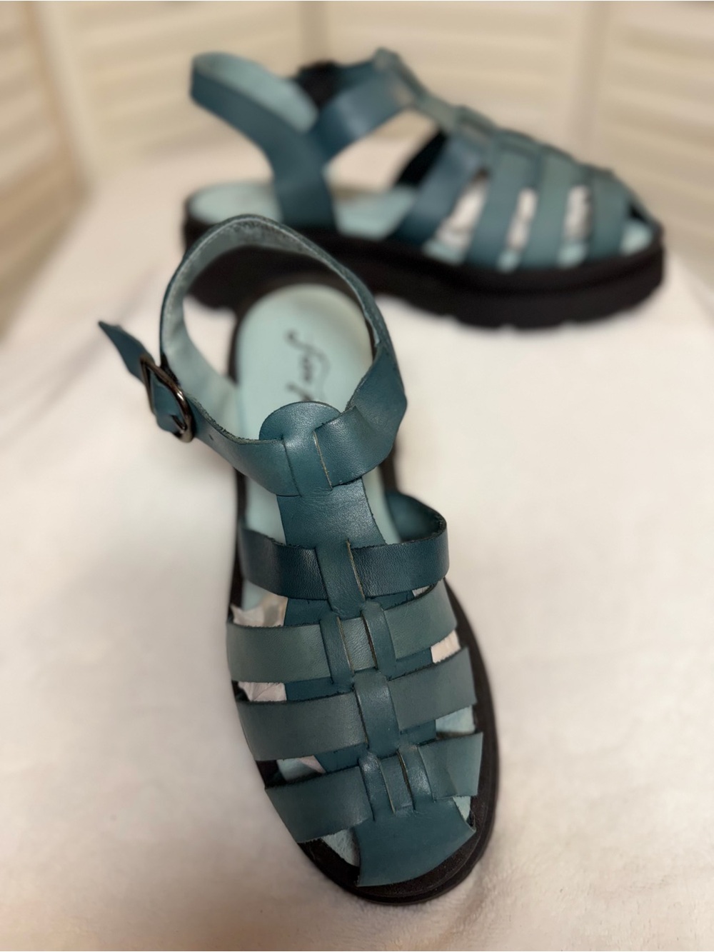 NWOT Free People Leather Delaney Fisherman Platform Sandals NEVER WORN Sz 6